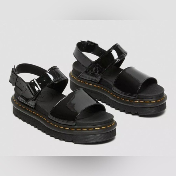 Dr. Martens Shoes - Dr Martens Voss Quad Platform Patent Leather Gladiator Sandals Women US 7 UK 5